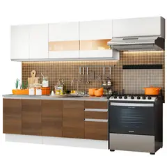 MADESA - Cocina Completa 280 Cm Marcela03 Bco/Marron