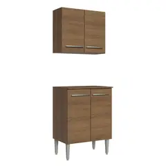 MADESA - Kit 2 Muebles De Cocina Emilly 64 Cm Mueble Superior Y Mueble Bajo - Marrón