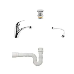 CCOL - Grifería Lavamanos Agua Fria+ Acople + Push + Sifon Consumo 9 l/min