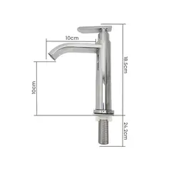 CCOL - Grifería Lavamanos Baja Agua Fria Cascada Metalica Cromo Brillante Consumo 9 l/min
