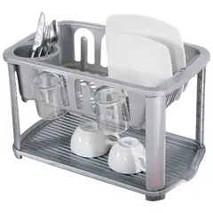 NP - Escurridor Plástico Dos Niveles Gris Silver