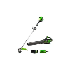 GREENWORKS - Juego De Cortasetos Y Sopladora Axial Sin Escobilla De 80 V