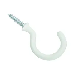 NATI - Gancho para Exterior Revestido en Vinilo Blanco 3.81 Cm