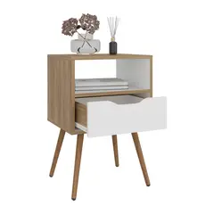 RTA DESIGN - Mesa De Noche Otom 1 Cajón Rta Duna Blanco