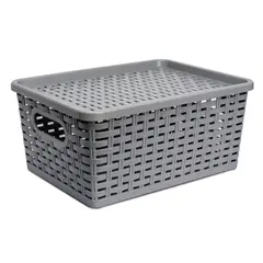 ENERGY PLUS - Caja Organizadora con Tapa Canasta Gris