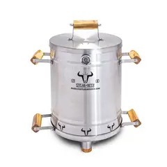 STEAK AND BEER - Barril Asador Acero Inoxidable 430 Mediano Eco 65x40 Cm