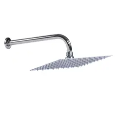 STRETTO - Regadera Cuadrada Slim 8" Cromo Con Brazo De 30 Cm