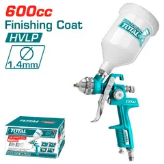 TOTAL - Aerógrafo 600cc Industrial Vaso Plástico Baja Presión