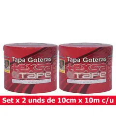 TEXSA - Cinta Asfáltica Impermeabilizante Tapa Goteras Tape 10cm x 10m Set X 2Uds