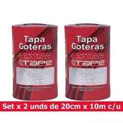TEXSA - Cinta Asfáltica Impermeabilizante Tapa Goteras Tape 20cm X 10m Set X 2Uds