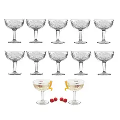 LIBBEY - Set X12 Copas En Vidrio Champagne Hobstar 300 Ml