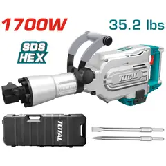 TOTAL - Demoledor SDS Hex 1700W 50 Joules Industrial 16 kg en Caja Plástica