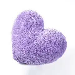 BANZAY - Cojín Decorativo Peludo Corazón Lila