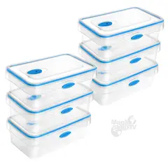 CHEF MASTER - Set X6 Recipientes para Cocina Tapper Hermético Portacomida Azul