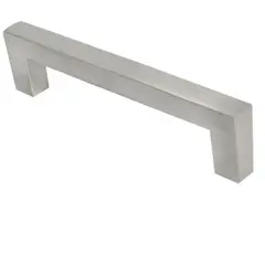 MADECENTRO - Manija Niquel Cepillado cc 128mm Rectangular Alta Hma792-03