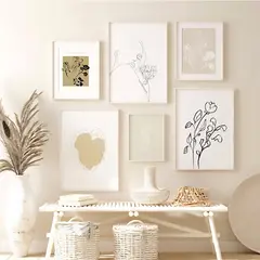 HOMUS - Set x 6 Cuadros - Mdf - Boho Beige