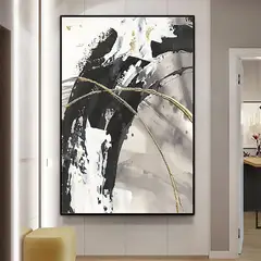 HOMUS - Cuadro - Mdf - Abstracto Tinta Negra