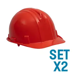 GENERICO - Set Por 2 Cascos Bunker Naranja Semi Automático