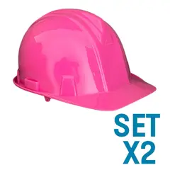 GENERICO - Set Por 2 cascos Bunker Fucsia Semi Automático