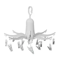 SOLUCIONES INTEGRALES - Tendedero Plástico Para Ropa Tipo Pulpo X 16 Pinzas Blanco
