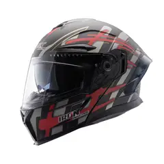 IRON RACING - Casco Abatible Doble Proposito Ember Rojo Talla M