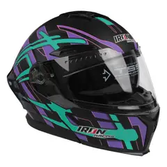 IRON RACING - Casco Abatible Doble Propósito Ember Violeta Talla S