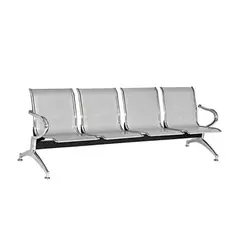 ERGONOMUS - Tandem en acero y cromo 4 puestos- Plateado