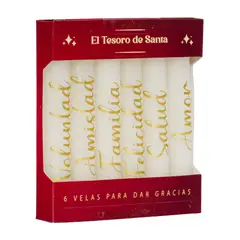 CERERIAS ESPAÑOLAS EL FARO - Vela Navideña Gracia x 6 Unidades