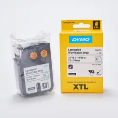 DYMO - Cinta Cable Laminado Negro/Blanco 21X39 mm para Rotuladora Xtl300/500