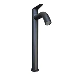 HICASA - Grifería Lavamanos Agua Fria Alta Acero Negro Mate Consumo 9 l/min
