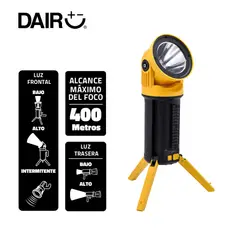 DAIRU - Linterna Multifuncional Recargable Con Trípode 1700 Lumens Alcance 400 Metros