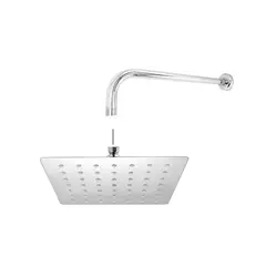 CCOL - Kit Ducha Cuadrada Cromada En Acero 25X25 + Brazo Cilindrico 40Cm