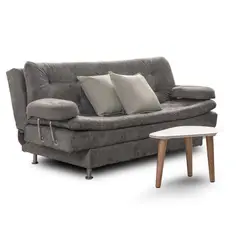 KAIU HOME - Combo Sofá Cama Jupiter Mesa + 2 Cojines Gris