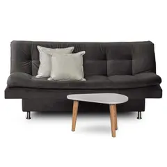 KAIU HOME - Combo Sofá Cama Plus Mesa + 2 Cojines Gris