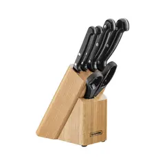 TRAMONTINA - Set cuchillos x4 piezas + tijera + taco madera
