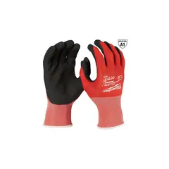 MILWAUKEE - Guantes de Trabajo M Rojos en Nitrilo para Uso Unisex