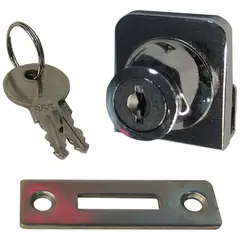 GRANCOL - Cerradura Sobreponer Cuadrada Cromada Vitrina