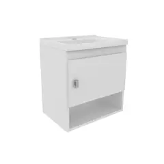2020 HOME - Mueble de Baño Con Lavamanos Linz Blanco 44.3x45x31.4 cm en Mármol Sintético y MDP 15 mm