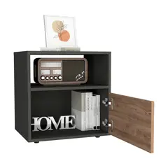 RTA DESIGN - Mesa de Noche Galanto 52x50 Rta Plomo Miel