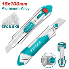 TOTAL TOOLS - Bisturi Retractil De Alu Con 6 Cuchillas