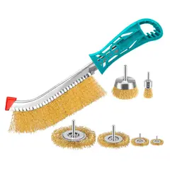 TOTAL TOOLS - Juego 7 Gratas Alambre 10, 1", 1.5",2",2.5",3",4"