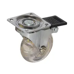 DISCOVER - Rodachina Pu Giratoria con Freno Rueda Transparente 50 Mm 2"
