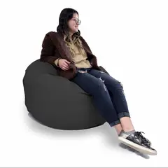 ESTILO RELAX - Puff Supreme Elegance Talla L en Microfibra Negro
