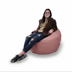 ESTILO RELAX - Puff Supreme Elegance Talla L en Microfibra Rosado