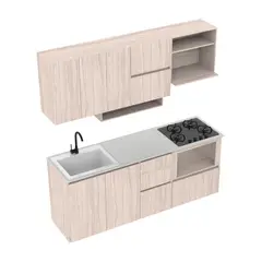 FIRPLAK - Kit Cocina Geos 210x60 Blanco Polar Soder S/a
