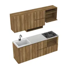 FIRPLAK - Kit Cocina Geos 210x60 Blanco Polar Gracia S/a
