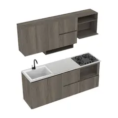 FIRPLAK - Kit Cocina Geos 210x60 Blanco Polar Mitte S/a