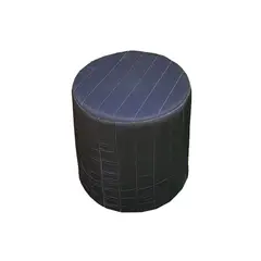 PACIFIC DREAM - Puff Redondo Tela Impermeable Negro D40x45