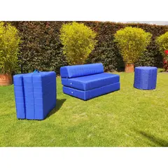 PACIFIC DREAM - Puff Cama Plegable 60x180x22 Tela Impermeable Azul Oscuro