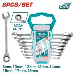 TOTAL TOOLS - Juego de Llaves Combinadas 8 Piezas 8 - 19 mm